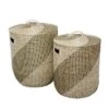 Set Of 2 Contemporary Sea Grass Storage Baskets Brown - Olivia & May
