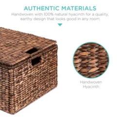 Best Choice Products Set Of 3 Large Multipurpose Hyacinth Storage Baskets W/ Insert Handles, Lid - 21", 20", 18" -IRIS Storage Deals Store GUEST d9a00466 644b 4151 a343 e7fc66a467c3