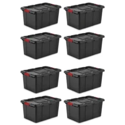 Sterilite 27-Gallon Large Stackable Rugged Storage Tote Container With Red Latching Clip Lid For Garage, Attic, Worksite, Or Camping, Black 13 Sterilite 27-Gallon Large Stackable Rugged Storage Tote Container With Red Latching Clip Lid For Garage, Attic, Worksite, Or Camping, Black -IRIS Storage Deals Store GUEST da3b2948 f5e9 40c4 832d e755c6eaa53f
