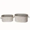 Transpac Metal Red Harvest Herringbone Baskets Set Of 2