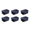 Rubbermaid Roughneck 3 Gallon Rugged Plastic Reusable Stackable Home Storage Totes With Lids, Dark Indigo Metallic (12 Pack)
