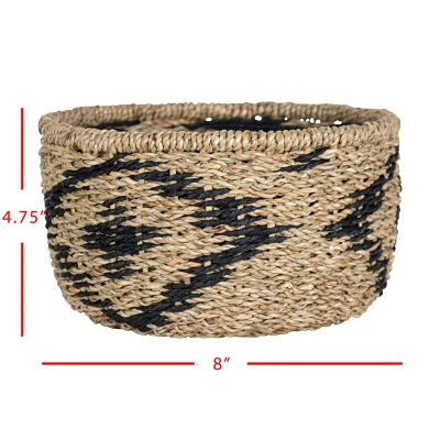 Black Rope & Seagrass Basket - Foreside Home & Garden 6 Black Rope & Seagrass Basket - Foreside Home & Garden - Image 6