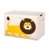 3 Sprouts Collapsible Toy Chest Storage Organizer Bin For Boys And Girls Playroom Bundle With 1 Jungle Lion And 1 Forest Bear Design (2 Pack)