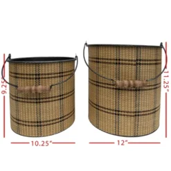 Set Of 2 Brown Metal & Wood Bins - Foreside Home & Garden -IRIS Storage Deals Store GUEST dd530dfd d98d 4fee 8ca2 890d564f32f5
