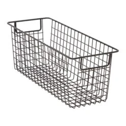 Farmlyn Creek 3 Pack Metal Wire Storage Baskets For Shelves, Pantry, Closet, Long Narrow Organizer Bin, Black, 16 X 6 X 6 In -IRIS Storage Deals Store GUEST ddcb1578 bb99 4b72 ac01 dde7950d2092