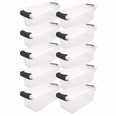 Homz 7.5 Quart Clear Plastic Stackable Storage Container Tote With Secure Latching Lid For Home And Office Organization 6 Homz 7.5 Quart Clear Plastic Stackable Storage Container Tote With Secure Latching Lid For Home And Office Organization - Image 6