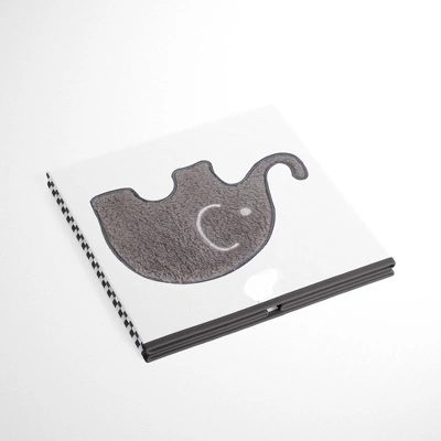 Bacati - Elephants White/Gray Fabric Storage Box/Tote Small 2 Bacati - Elephants White/Gray Fabric Storage Box/Tote Small - Image 2