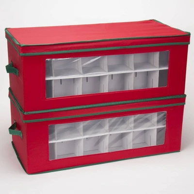 Household Essentials 36 Pocket Ornament Chest Red 7 Household Essentials 36 Pocket Ornament Chest Red - Image 7