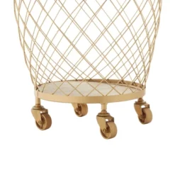 2pk Modern Metallic Rolling Baskets Gold - Olivia & May -IRIS Storage Deals Store GUEST df3469b5 d859 46e4 a156 2ab60bbf0ee4