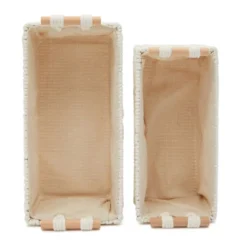 Okuna Outpost 2 Pack Macrame Storage Basket For Nursery, Bohemian Style Home Decor And Nursery, 2 Sizes, White -IRIS Storage Deals Store GUEST df522d2e 0749 48de a78a 4049df5fd894