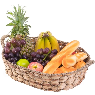 Vintiquewise Seagrass Fruit Bread Basket Tray With Handles 7 Vintiquewise Seagrass Fruit Bread Basket Tray With Handles - Image 7