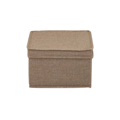 Household Essentials Set Of 2 Medium Storage Boxes With Lids Latte Linen 5 Household Essentials Set Of 2 Medium Storage Boxes With Lids Latte Linen - Image 5