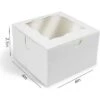 O'Creme Small Bakery Cake Boxes With Window, White Paper Kraft Cardboard Mini Packaging Containers - 25 Pack