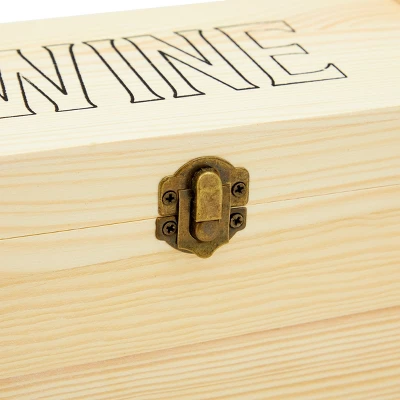 Bright Creations Wood Single Bottle Wine Gift Box, Pinewood Wooden Wine Crate Storage Case With Clasp For Birthday, Wedding, Housewarming 5 Bright Creations Wood Single Bottle Wine Gift Box, Pinewood Wooden Wine Crate Storage Case With Clasp For Birthday, Wedding, Housewarming - Image 5