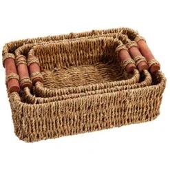 Juvale Set Of 3 Small Wicker Baskets For Storage, Woven Nesting Bins With Handles For Bathroom Towels And Toilet Paper Organization, Shelf 3 Sizes -IRIS Storage Deals Store GUEST dfce313e b165 4271 8361 a2fd45416fa8