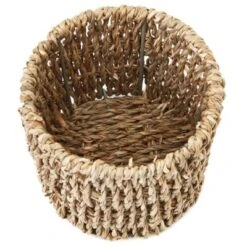 Farmlyn Creek Set Of 3 Wicker Round Storage Baskets For Shelves With Rectangular Seagrass Tray, Brown -IRIS Storage Deals Store GUEST e0473df6 ddfb 4d59 afad 1eba9a81eb5c
