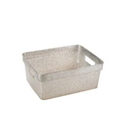 Simplify 3pk Small Glitter Totes Silver