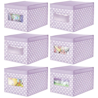 MDesign Child/Kids Fabric Closet Storage Box, Large, Polka Dot, 6 Pack 7 MDesign Child/Kids Fabric Closet Storage Box, Large, Polka Dot, 6 Pack - Image 7