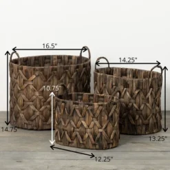 14.75"H Sullivans Dark Brown Woven Basket Set Of 3, Brown 5 14.75"H Sullivans Dark Brown Woven Basket Set Of 3, Brown -IRIS Storage Deals Store GUEST e1152ca3 f26f 4f27 8d1b d696be9bfc1c
