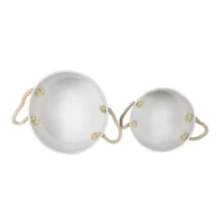 Set Of 2 Sandy Baskets White Metal & Cotton - Foreside Home & Garden -IRIS Storage Deals Store GUEST e1620548 f4ce 4342 a1fe fc6fc9787444