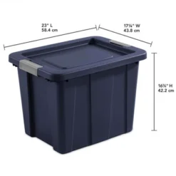 Sterilite Tuff1 18 Gallon Plastic Stackable Basement Garage Attic Storage Organizer Tote Container Bin With Latching Lid, Dark Indigo Blue (24 Pack) -IRIS Storage Deals Store GUEST e223c06f 883a 426f b784 06e7600259a7