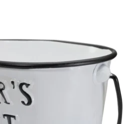 Northlight 10.5" White And Black "Farmer's Market" Lemon's Metal Bucket With Handle -IRIS Storage Deals Store GUEST e279938b 2aa9 4ae8 bb73 65135c171551