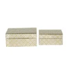 Set Of 2 Glass Geometric Box With Glass Sides Gold – CosmoLiving By Cosmopolitan