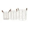 Set Of 3 Metal Storage Baskets Silver - Olivia & May
