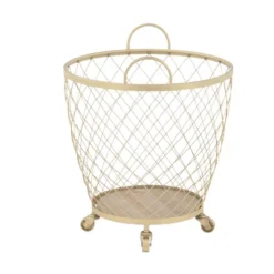 2pk Modern Metallic Rolling Baskets Gold - Olivia & May -IRIS Storage Deals Store GUEST e413908c 2cfe 4964 ad3d 341b1f4b1909