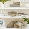Juvale Decorative Seagrass Storage Baskets For Organizing, Round Woven Baskets In 3 Sizes With Lids, 3 Piece Set