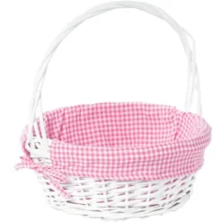 Wickerwise White Round Willow Gift Basket, With Gingham Liner And Handles 25 Wickerwise White Round Willow Gift Basket, With Gingham Liner And Handles -IRIS Storage Deals Store GUEST e58ba294 70ab 4633 920a acd9e1c73af1