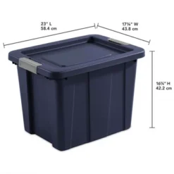 Sterilite Tuff1 18 Gallon Plastic Stackable Basement Garage Attic Storage Organizer Tote Container Bin With Latching Lid, Dark Indigo Blue (6 Pack) -IRIS Storage Deals Store GUEST e5c61d11 2fff 479e bf37 f2fea8db971e 1