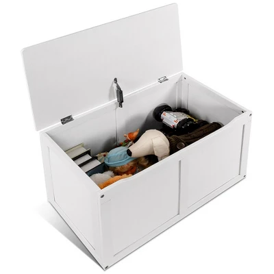 Costway Wooden Kids Toy Storage Box Sitting Top Chest Organizer Large Bin Boys & Girls 8 Costway Wooden Kids Toy Storage Box Sitting Top Chest Organizer Large Bin Boys & Girls - Image 8