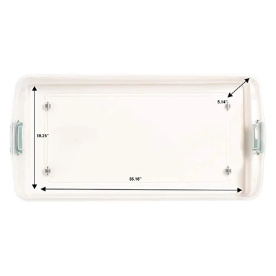 HOMZ 60-Quart Latching Holiday Underbed Durable Storage Organizer Container Box Tote With Easy Grip Handles And Glide Wheels, Clear (2 Pack) 4 HOMZ 60-Quart Latching Holiday Underbed Durable Storage Organizer Container Box Tote With Easy Grip Handles And Glide Wheels, Clear (2 Pack) - Image 4