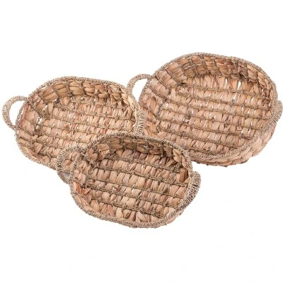 Vintiquewise Seagrass Fruit Bread Basket Tray With Handles 3 Vintiquewise Seagrass Fruit Bread Basket Tray With Handles - Image 3