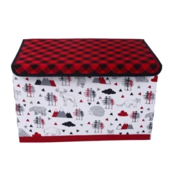 Bacati - Lumberjack Red/Black/Gray Boys Cotton Storage Toy Chest -IRIS Storage Deals Store GUEST e7791436 7a30 4d85 b44f 25e4f0b1b39a