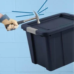Sterilite Tuff1 18 Gallon Plastic Stackable Basement Garage Attic Storage Organizer Tote Container Bin With Latching Lid, Dark Indigo Blue (6 Pack) -IRIS Storage Deals Store GUEST e7b7d0c6 922a 47aa 9d14 214590aeab60 1