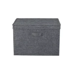 Household Essentials Set Of 2 Wide Storage Boxes With Lids Graphite Linen -IRIS Storage Deals Store GUEST e96e2766 f5e3 40ed bb07 71f93057549d