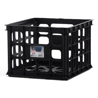 Sterilite Plastic Black Storage Box Milk Crate Containers Home 2 Sterilite Plastic Black Storage Box Milk Crate Containers Home - Image 2
