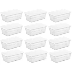 Sterilite 6 Quart Clear Plastic Stacking Storage Container Tote With White Lid For Garage, Kitchen, And Closet Organization -IRIS Storage Deals Store GUEST eaa46d85 c01f 4bcd 8f1e b53e57c174a9
