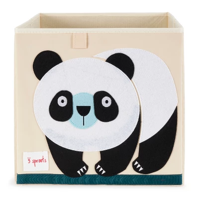 3 Sprouts Children's Large 13 Inch Foldable Fabric Storage Cube Box Panda Bear Toy Bin With Blue Peacock Toy Bin 3 3 Sprouts Children's Large 13 Inch Foldable Fabric Storage Cube Box Panda Bear Toy Bin With Blue Peacock Toy Bin - Image 3
