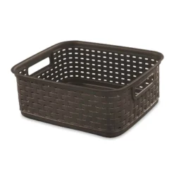 Sterilite Decorative Wicker-Style Short Weave Basket, Espresso (18 Pack) -IRIS Storage Deals Store GUEST eb5cc1b3 e4b8 4ace 9420 075f437a4b16