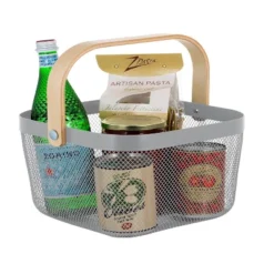 Simplify Mesh Tote With Bamboo Handle Gray -IRIS Storage Deals Store GUEST eb607c52 a07c 4fb9 a9ef 15cb87d5745e