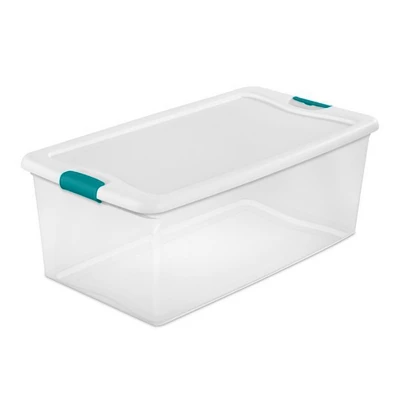 Sterilite 106 Quart (4 Pack) & 64 Quart (6 Pack) Latching Clear Plastic Storage Organizer Tote Tub Container Bin Box For Organization And Storage 2 Sterilite 106 Quart (4 Pack) & 64 Quart (6 Pack) Latching Clear Plastic Storage Organizer Tote Tub Container Bin Box For Organization And Storage - Image 2