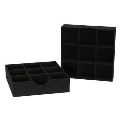 Household Essentials Set Of 2 9-Section Drawer Trays Black Linen 4 Household Essentials Set Of 2 9-Section Drawer Trays Black Linen - Image 4