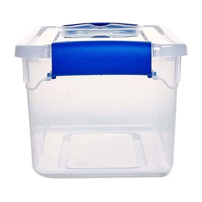 Homz 7.5 Quart Clear Plastic Stackable Storage Container Tote With Secure Latching Lid For Home And Office Organization 3 Homz 7.5 Quart Clear Plastic Stackable Storage Container Tote With Secure Latching Lid For Home And Office Organization - Image 3