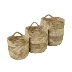 Set Of 3 Seagrass Storage Baskets Natural - Olivia & May 7 Set Of 3 Seagrass Storage Baskets Natural - Olivia & May -IRIS Storage Deals Store GUEST ecb920c9 e295 4f71 b50b fd9f5b60ab46