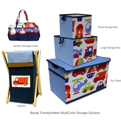 Bacati - Transportation Multicolor Storage Caddy 5 Bacati - Transportation Multicolor Storage Caddy - Image 5