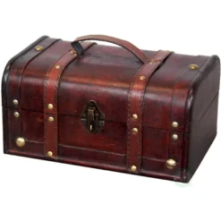 Vintiquewise Decorative Vintage Wood Treasure Box - Wooden Trunk Chest With Handle 6 Vintiquewise Decorative Vintage Wood Treasure Box - Wooden Trunk Chest With Handle -IRIS Storage Deals Store GUEST ed1c59c1 2e3e 44a3 8149 04f0605f5778