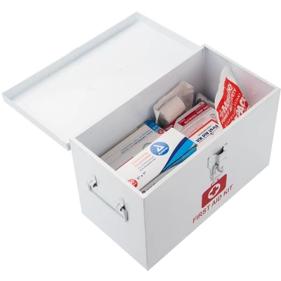 Mind Reader First Aid Storage Box With Handles, White 2 Mind Reader First Aid Storage Box With Handles, White - Image 2